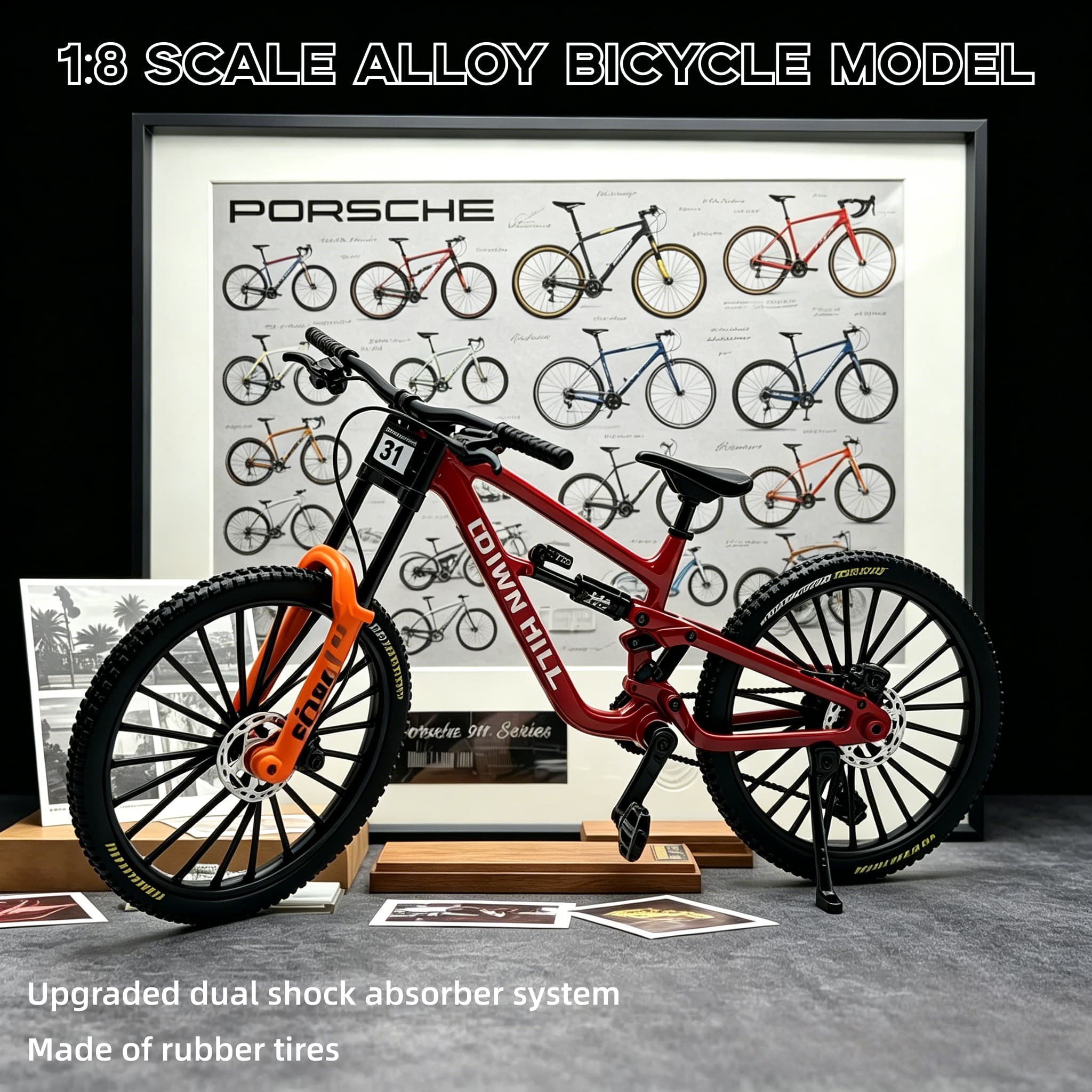 Mountain Biking Videos - 1:8 스케일 합금 다운힐 산악 자전거